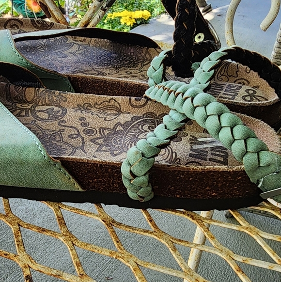 Muk Luks Teal Braided Sandals - Picture 5 of 5